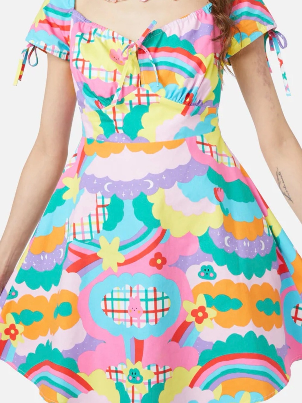 Dangerfield Idolize Babydoll Tie-Shoulder Dress